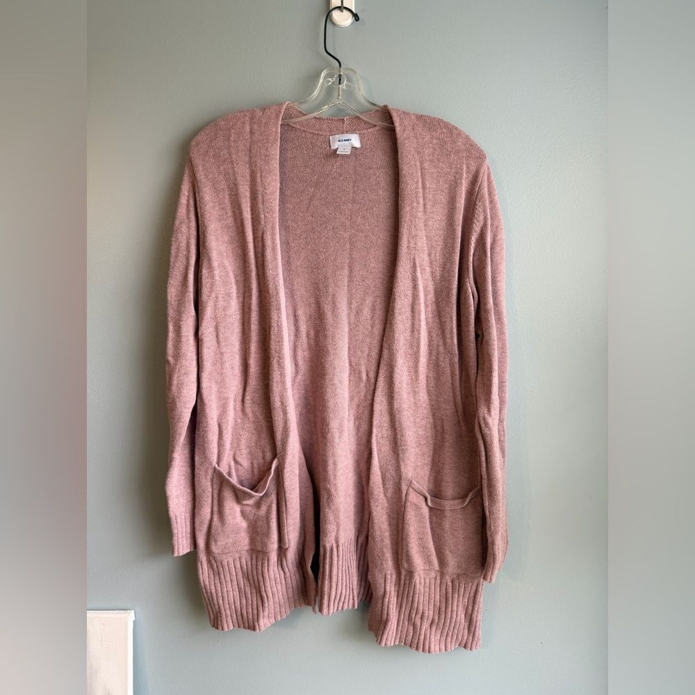Old Navy Mauve Pink Open-Front Knit Cardigan